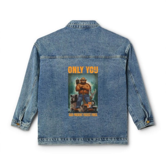 Discover smuky the bear - only you can prevent forest fires Classic Classic Women's Denim Jackets