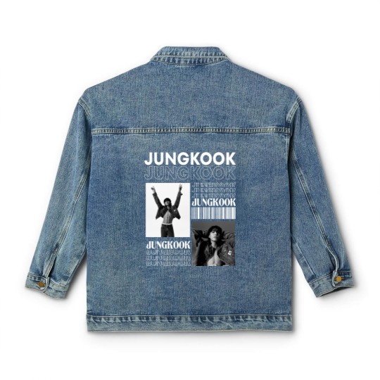 Discover Jungkookie Graphic 90s Classic Women's Denim Jackets,Jungkook Bts Classic Women's Denim Jackets, Vintage JungKook 90s Bootleg Classic Women's Denim Jackets