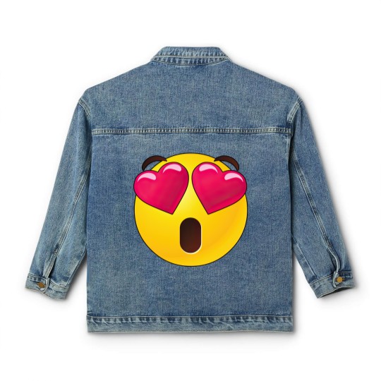 Discover Emoji Heart Eyes Valentines Classic Women's Denim Jackets
