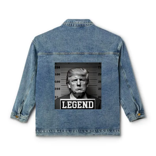 Discover Donald Trump Mug Shot Legend Classic Women's Denim Jackets, Donald Trump Classic Women's Denim Jackets