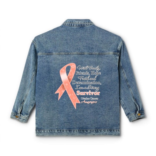 Discover Uterine Cancer Support Strong Survivor Classic Women's Denim Jackets
