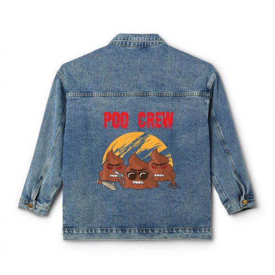 Discover Poop Poo Pile Funny Friends Colleagues Poo Crew Classic Women's Denim Jackets Classic Women's Denim Jackets