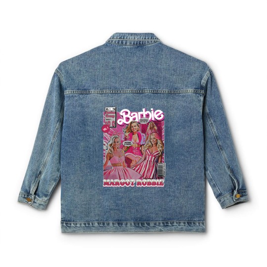 Discover Margot Robbie Barbie  Classic Women's Denim Jackets, Retro Vintage Margot Robbie Classic Women's Denim Jackets