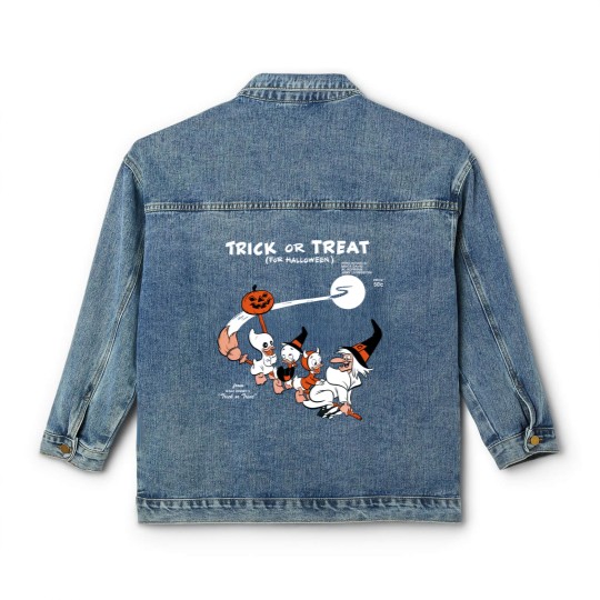 Discover Trick Or Treat Classic Women's Denim Jackets, Huey Dewey Louie Witch Halloween Classic Women's Denim Jackets