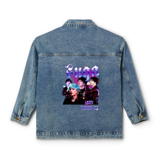 Discover Retro Suga BTS Unisex Black Classic Women's Denim Jackets