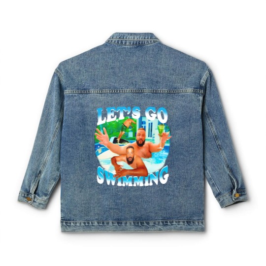 Discover Lets Go Swimming Dj Khaled Classic Women's Denim Jackets, Dj Khaled Funny Classic Women's Denim Jackets, Dj Khaled Merch
