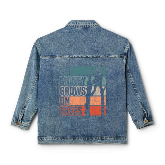 Discover My Money Grows On Trees Vintage Tree Climb Classic Women's Denim Jackets