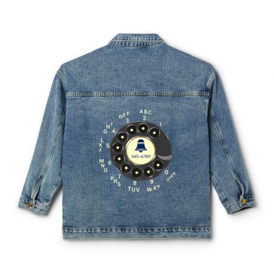 Discover Retro Rotary Dial Phone Old Phone Classic Women's Denim Jackets