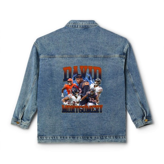 Discover David Montgomery 90s Vintage Bootleg Classic Women's Denim Jackets, Football Vintage 90s