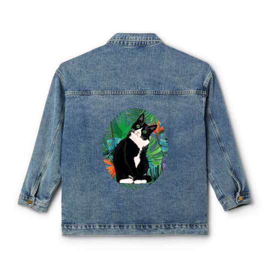Discover Tuxedo Cat Tropical Gift Animal Lovers Classic Women's Denim Jackets