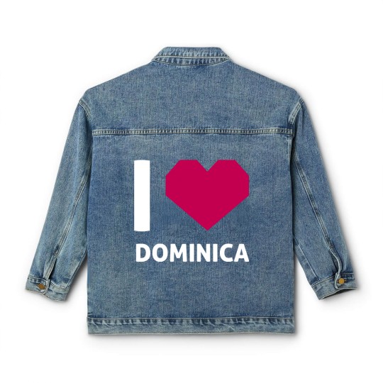 Discover I Love Dominica Classic Women's Denim Jackets