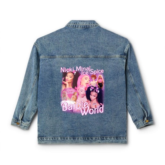 Discover Nicki Minaj x Ice Spice Vintage Rap Classic Women's Denim Jackets, Nicki Minaj x Ice Spice Barbie World Classic Women's Denim Jackets