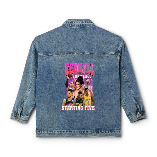 Discover 90s Vintage Kendall Starting Five Classic Women's Denim Jackets Loahaddian Kendall Jenner Team Classic Women's Denim Jackets