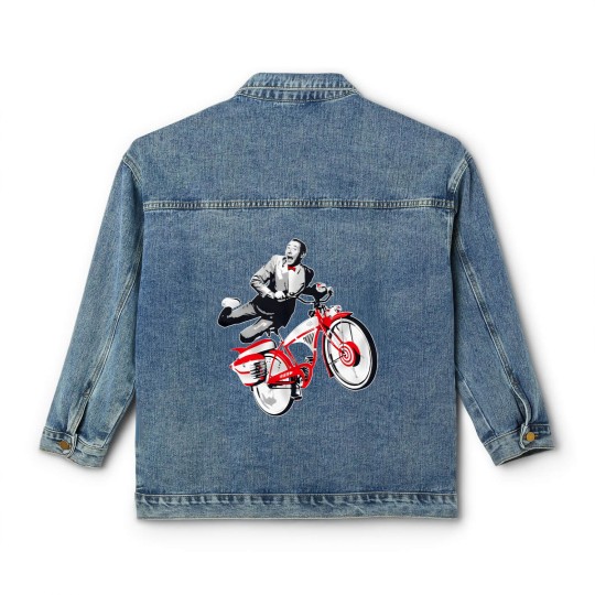 Discover Pee Wee Herman's Big Adventure Bike Classic Women's Denim Jackets, Pee-Wee Herman Bike Classic Women's Denim Jackets, Rip Paul Reubens Classic Women's Denim Jackets