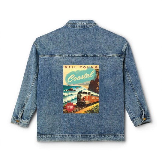 Discover Neil Young Coastal 2023 Tour Classic Women's Denim Jackets, Neil Young Classic Women's Denim Jackets, Neil Young Tour Poster Classic Women's Denim Jackets