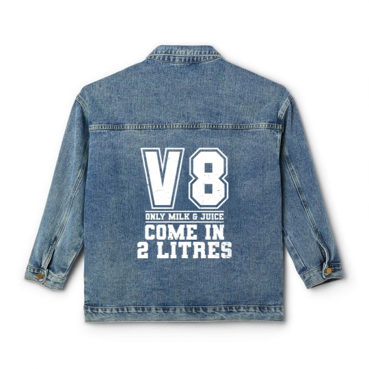 Discover V8 Engine Classic Women's Denim Jackets | Milk And Juice Come 2 Litres Gift - V8 Engine - Classic Women's Denim Jackets