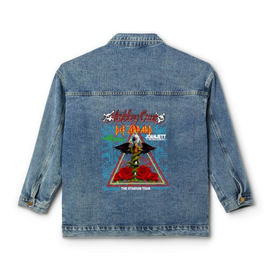 Discover The Stadium Tour 2022 Classic Women's Denim Jackets Def Lepard Motley Crue Poison Joan Jett Classic Women's Denim Jackets. 2022 Stadium Tour
