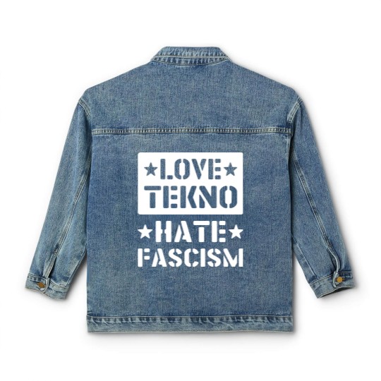 Discover 23NO006 - love tekno hate fascism Classic Women's Denim Jackets