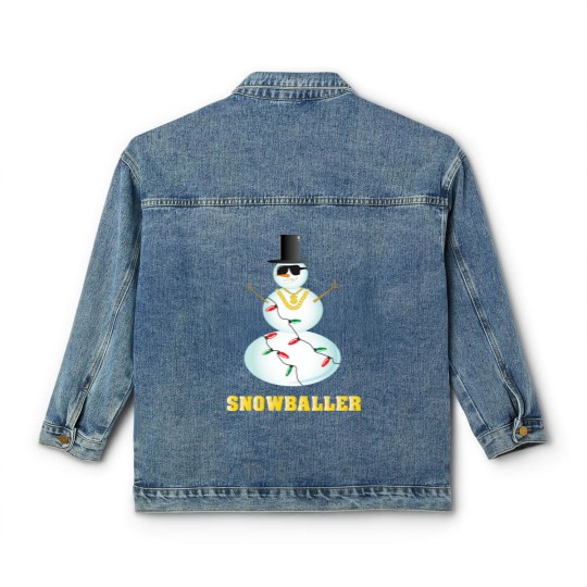 Discover Snowballer Snowman Baller Classic Women's Denim Jackets