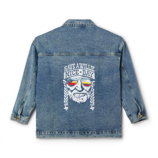 Discover Have A Willie Nice Day Classic Women's Denim Jackets lucky Nelson Classic Women's Denim Jackets Country Music Classic Women's Denim Jackets