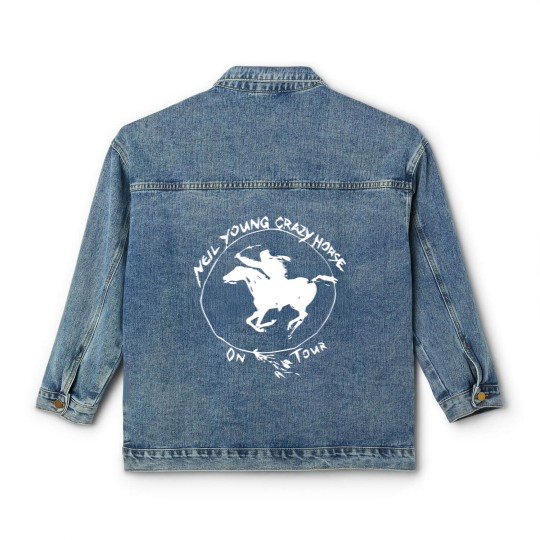 Discover Unisex // Neil Young // Crazy Horse // Short Sleeve Classic Women's Denim Jackets