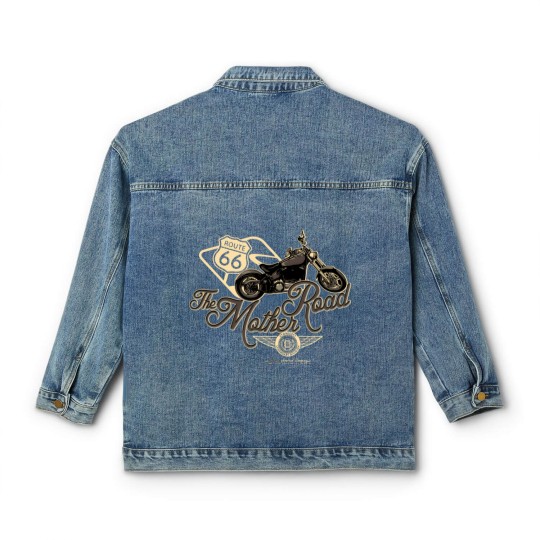 Discover Motorcycle - Route 66 the mother road Classic Women's Denim Jackets