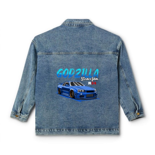 Discover SKYLINE R34 Blue Classic Women's Denim Jackets