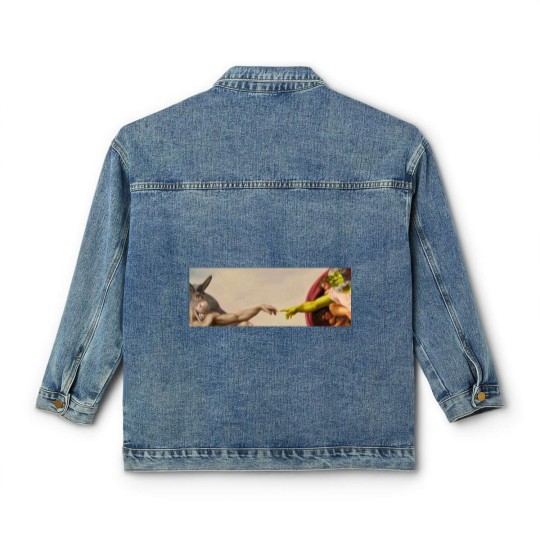 Discover Shrek hands of God Classic Classic Women's Denim Jackets, Love Shrek Classic Women's Denim Jackets