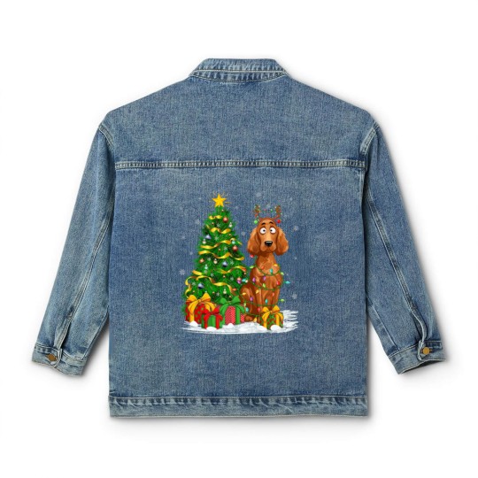 Discover Irish Setter Dog Lover Xmas Lighting Irish Setter Classic Women's Denim Jackets