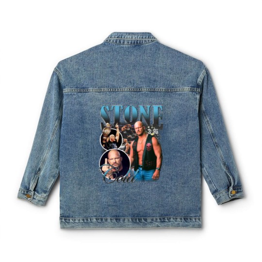 Discover Vintage Bootleg Style Stone Cold Classic Women's Denim Jackets, Steve Austin Wrestling Classic Women's Denim Jackets