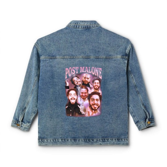 Discover Post Malone Classic Women's Denim Jackets, Post Malone Classic Women's Denim Jackets, Post Malone Printed Graphic Classic Women's Denim Jackets, Posty Fan Classic Women's Denim Jackets