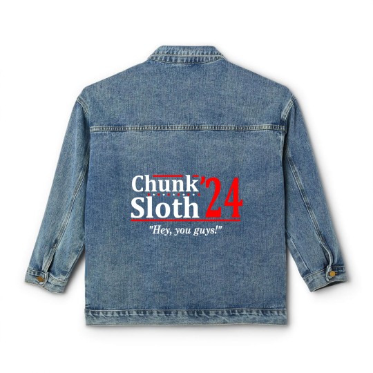 Discover Chunk and Sloth '24 - election funny 80s retro humor Classic Women's Denim Jackets