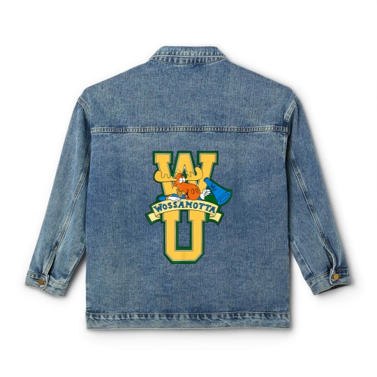 Discover Rocky and Bullwinkle Wossamotta U Logo Classic Women's Denim Jackets