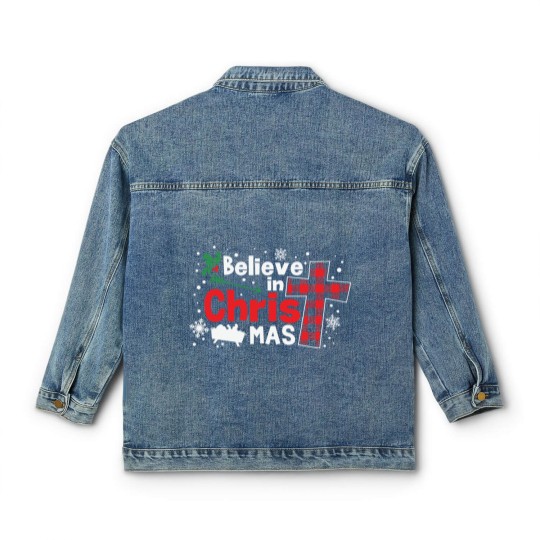 Discover Believe In Christmas Jesus Christ - Believe In Christmas - Classic Women's Denim Jackets