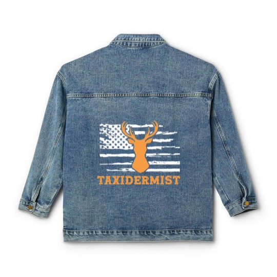 Discover Taxidermist American Flag Taxidermy Classic Women's Denim Jackets