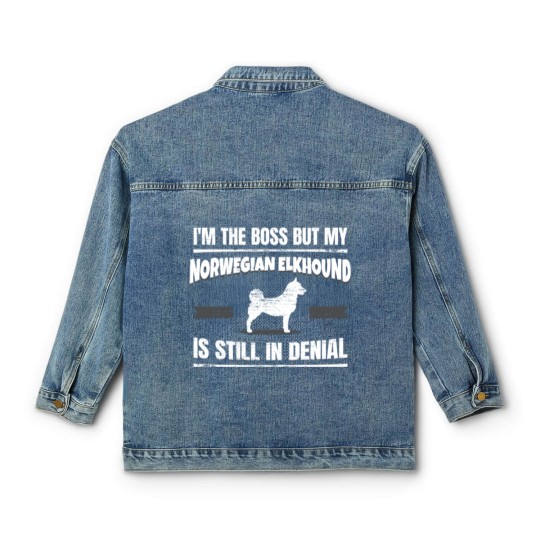 Discover Norwegian Elkhound Doggie School Dog Trainer Gag Classic Women's Denim Jackets