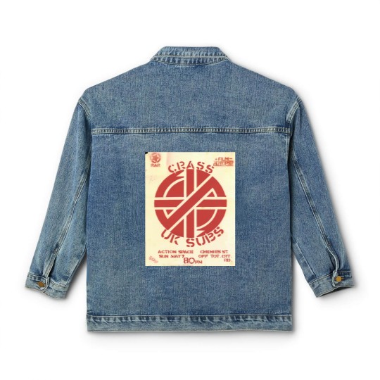 Discover Vintage Crass and UK Subs Concert Flyer Poster Classic Women's Denim Jackets