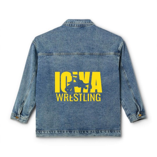 Discover Iowa Wrestling Freestyle Wrestler Gift The Hawkeye Classic Women's Denim Jackets