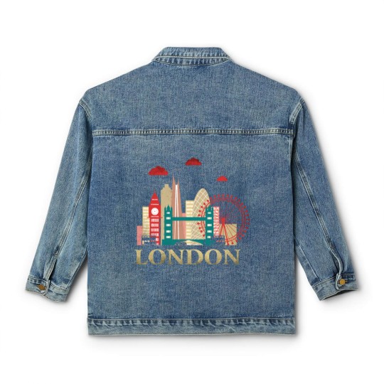 Discover London Souvenir London Souvenir City Vintage British U K Classic Women's Denim Jackets