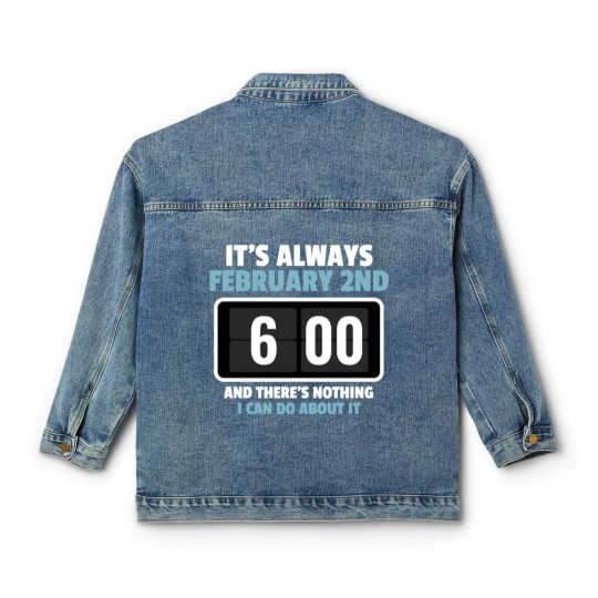 Discover Alarm Clock GroundHog Day Design Classic Women's Denim Jackets