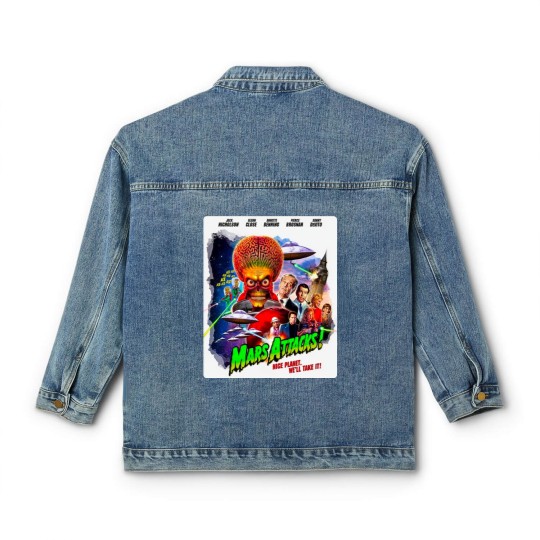 Discover Mars Attacks Soft Classic Women's Denim Jackets, Mars Attacks Movie Poster Classic Women's Denim Jackets