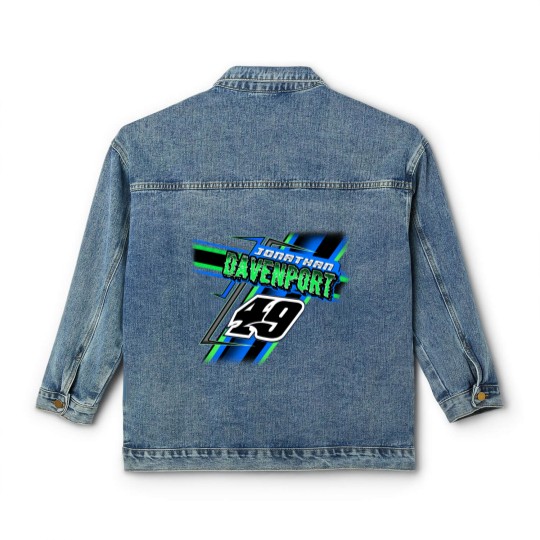 Discover Jonathan Davenport Late Model Dirt Track Blue Racing Graphic Classic Women's Denim Jackets