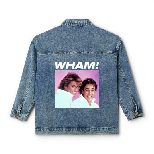 Discover WHAM! Classic Women's Denim Jackets 80's George Michael Vibes, George Michael and Andrew Ridgeley Classic Women's Denim Jackets