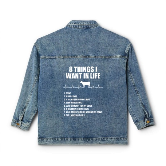 Discover 8 things I want in life cow Classic Women's Denim Jackets