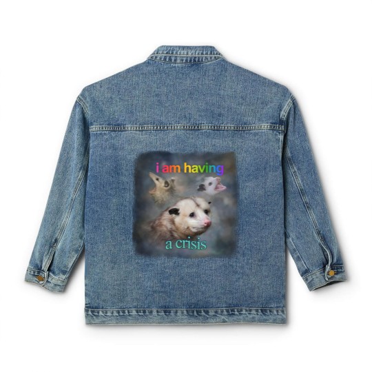 Discover I am having a crisis possum word art Classic Classic Women's Denim Jackets