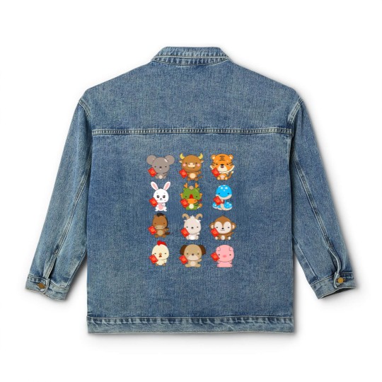 Discover New Year Chinese 2023 Zodiac Animal Lunar New Year Classic Women's Denim Jackets