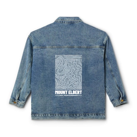 Discover Mount Elbert | Topographic Map (Grunge) Classic Women's Denim Jackets
