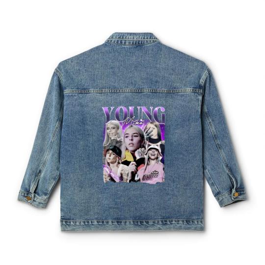 Discover Young Miko Rap Classic Women's Denim Jackets, Baby Miko Trap Kitty Vintage 90s Style Classic Women's Denim Jackets