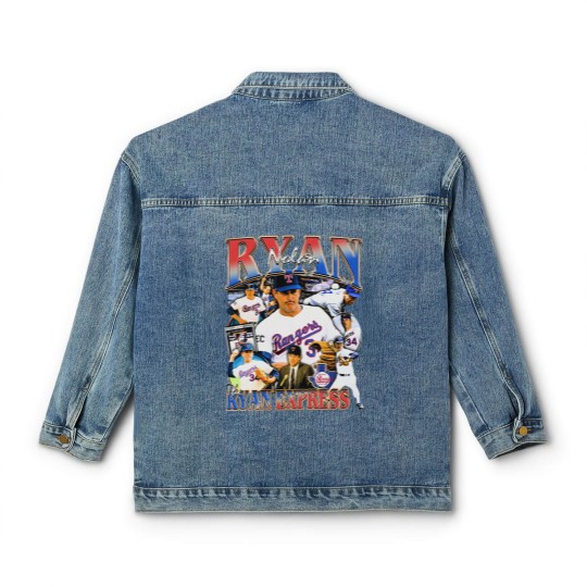 Discover Vintage 90s Graphic Style Nolan Ryan Classic Women's Denim Jackets Vintage Sport Classic Women's Denim Jackets