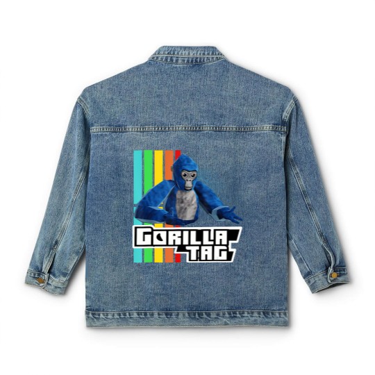 Discover cool gorilla tag , retro gorilla tag monke vr gamer Classic Women's Denim Jackets